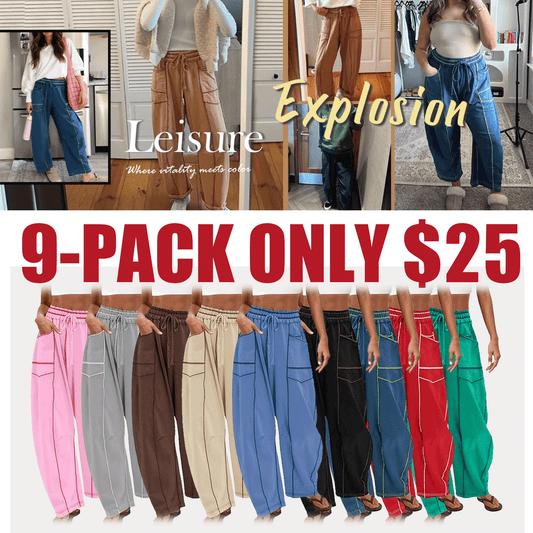 Womens Barrel Sweatpants High Waisted Wide Leg Pants